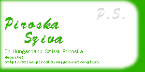 piroska sziva business card